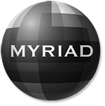 Myriad logo greyscale
