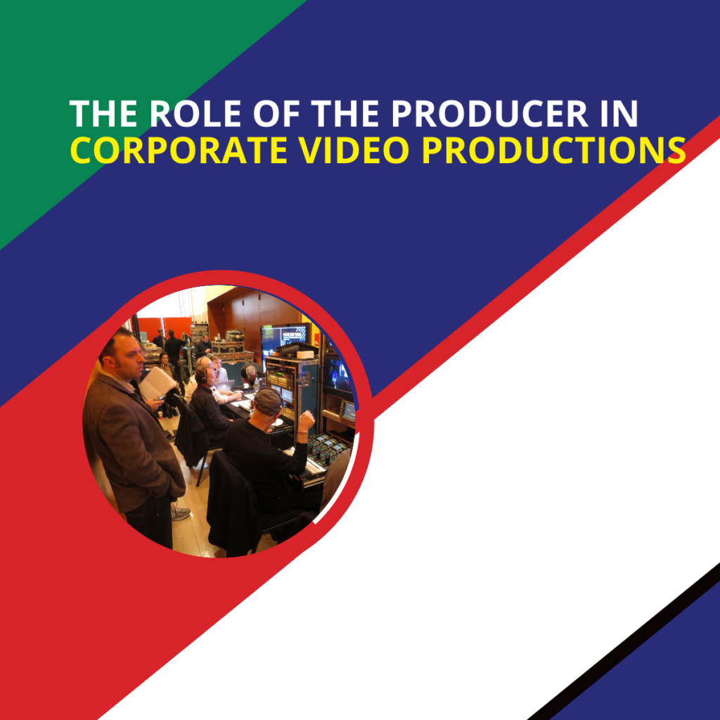 Producer's Role in corporate video productions title card with executive producer in action